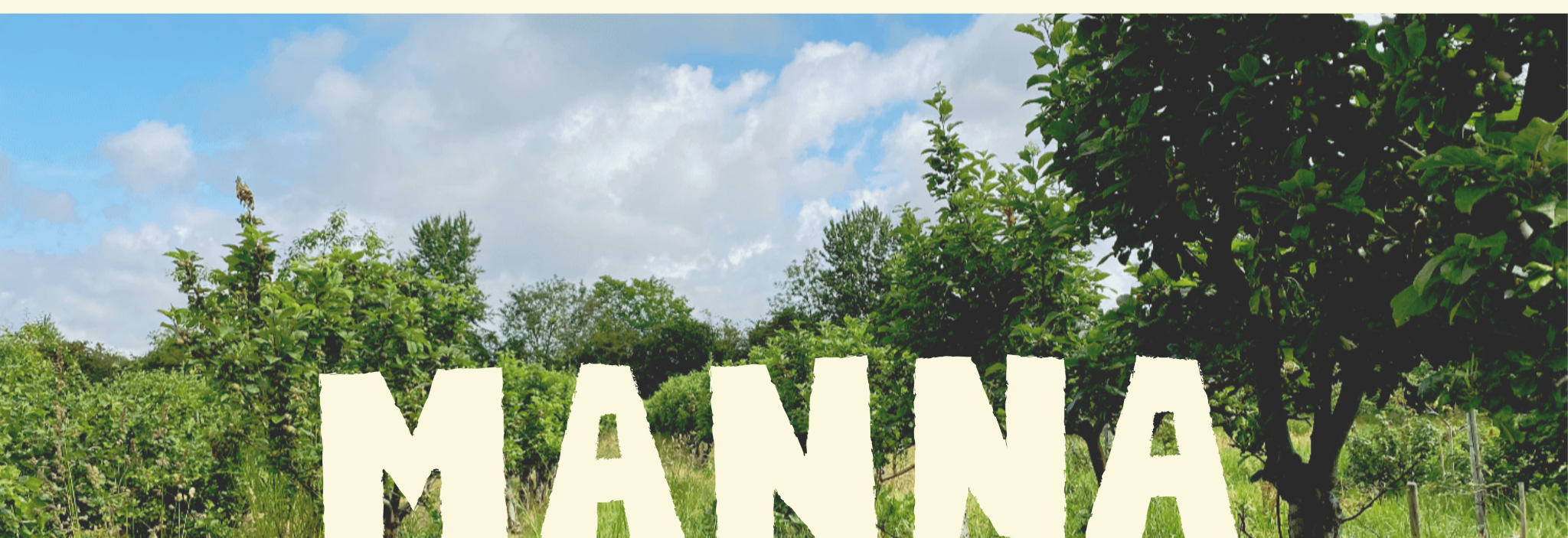 Orchard landscape with Manna graphic